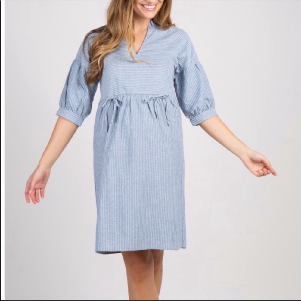 Pinkblush maternity denim style 3/4 sleeve dress